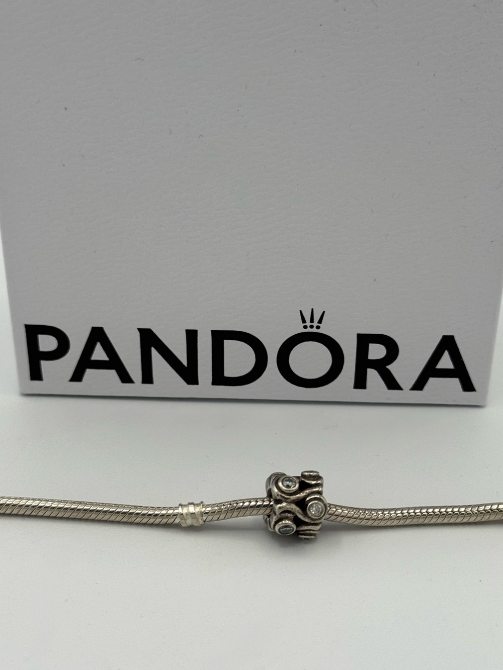 Pandora 925 ALE Silver ZIRCONIA OCEAN WAVE Charm No box